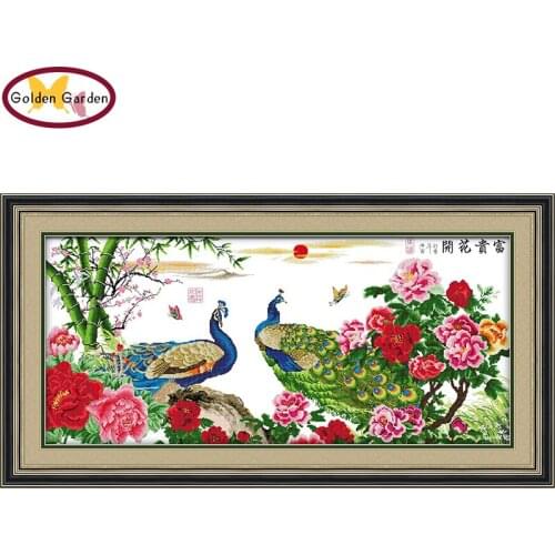 GG Flower blooming with wealt Pattern DIY Handmade Craft Needlework Embroidery Joy Sunday Animal Design Stitching for Home Decor