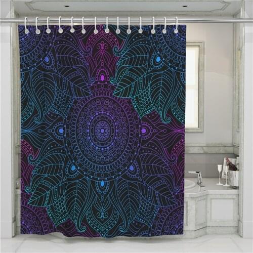 A Mandala 3D Shower Curtain Bathroom Waterproof Polyester Printing Curtains for Bathroom Shower Hooks