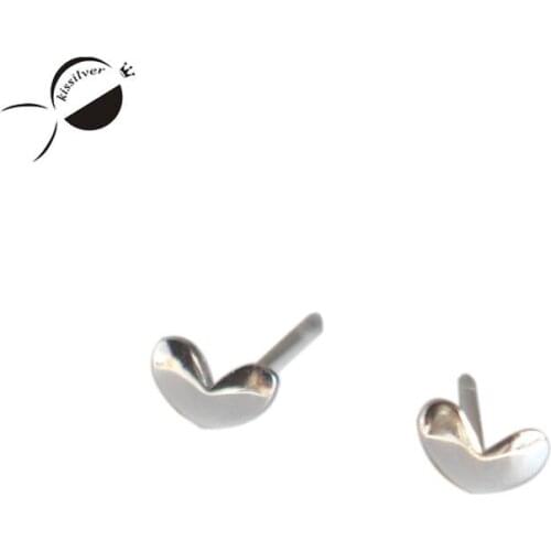 Women Earrings Simple Heart Shape 925 Sterling Silver Stud Earrings for Girls Fashion Female Accessories Jewelry Stud Earring
