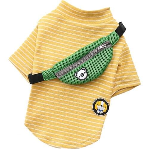 Pet Vest Stripe Design Skin-friendly Cotton Comfortable Round Neck Backpack Multiple sizes Decor Vest for Dog