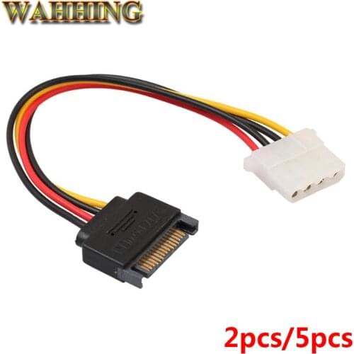 2pcs/5pcs 15Pin SATA Male to Molex IDE 4 Pin Female Cable Adapter SATA Extension Power Cable HY985