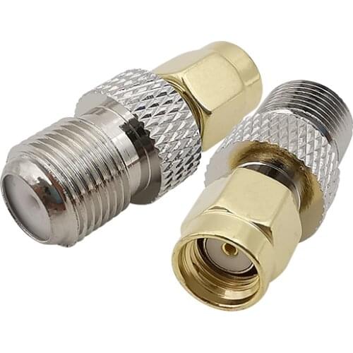 2Pcs/lot RP SMA to F Socket RF Adapter F Type Female Jack to RF SMA Male Plug Straight RF Coaxial Connector