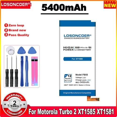 LOSONCOER 5200mAh FB55 Battery for Motorola Moto DROID Turbo 2 XT1585 XT1581 XT1580 Moto X Force Battery