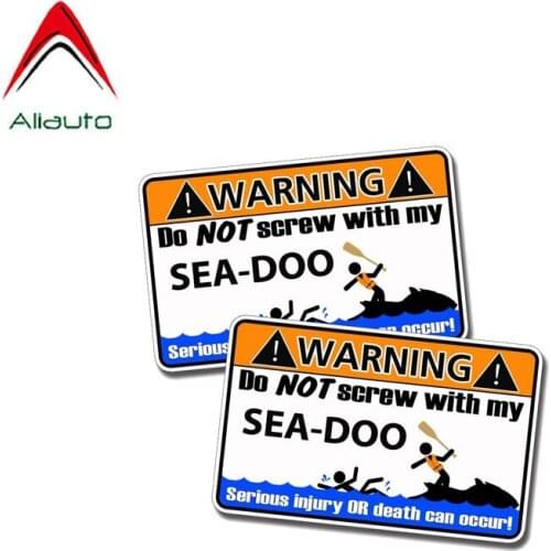 Aliauto 2 X Warning Do Not Screw Withe My Sea Doo Funny Car Sticker Automobiles & Motorcycles PVC Decal,11cm*6cm