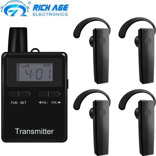 2.4GHz Wireless Tour Guide System 1 transmitter+1 earhook receiver Traveling Museum Visit Conference Simultaneous Interpretation
