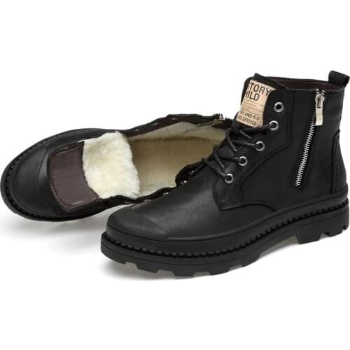 Big size men fashion steel toe cap working safety cotton-padded shoes spring autumn winter warm fur snow ankle security boots