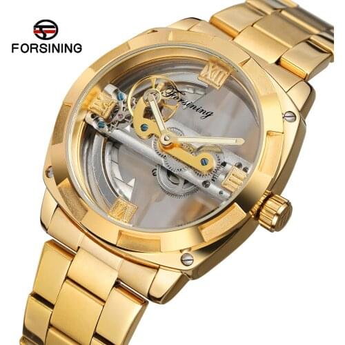 Forsining Mens Luxury Automatic Watch Transparent Mechanical New Design Fashion Business Casual Waterproof Wristwatches Male