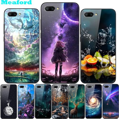 For Huawei Honor 10 Case Tempered Glass Cute Hard Back Cover For Huawei Honor 10 COL-L29 Case Honor10 Phone Case Bumper