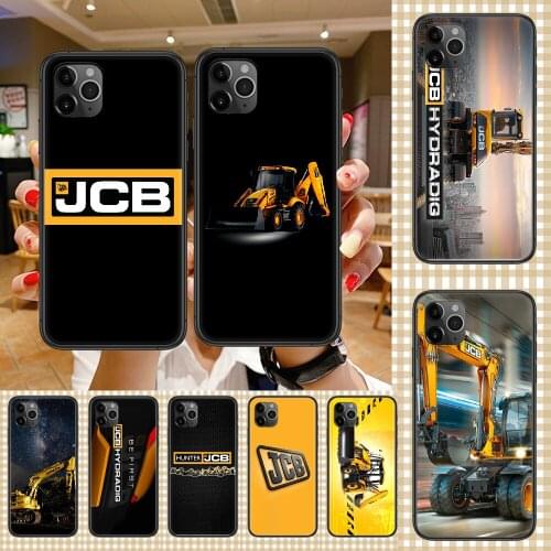 Jcb Excavator Phone Case Cover Hull For iphone 5 5s se 2 6 6s 7 8 12 mini plus X XS XR 11 PRO MAX black trend cell cover luxury