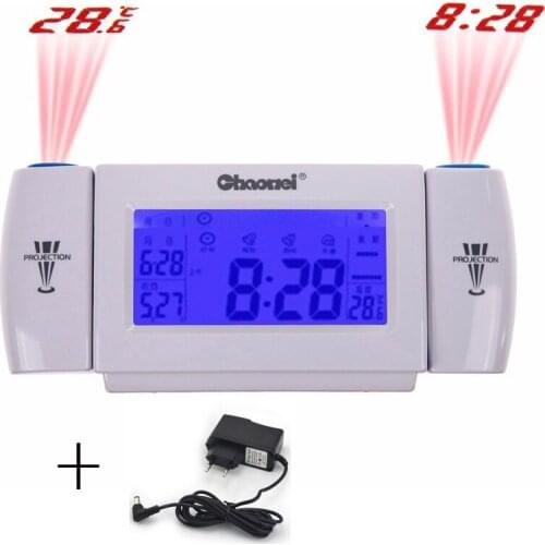 Digital Alarm Clock LCD Screen Display 8 Second EL Backlight Snooze Dual Projection Table Clock Clapping Voice Controlled Watch