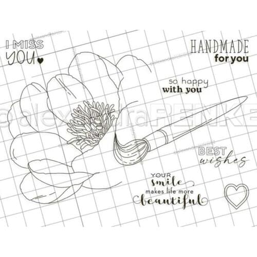 Flower stamp Clear Stamp for Scrapbooking Transparent Silicone Rubber DIY Photo Album Decor 0790