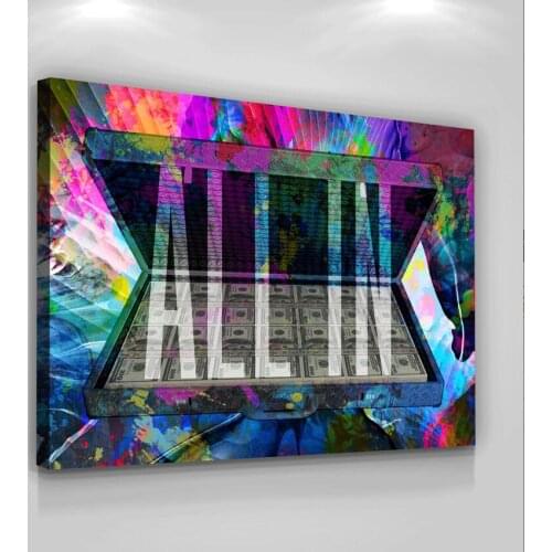 Room Decor Wall Painting Canvas Prints Suitcase Money Picture Posters Success Words Prints Wall Art Decoration Waterproof Canvas