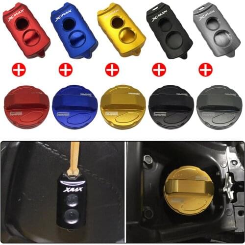 For YAMAHA XMAX 300 250 2017 2018 2019 3D Remote Control Key Cover Case Oil Filler Cap Cover Set