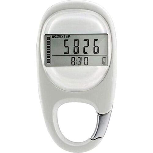 3D Induction Pedometer Electronic Pedometer With Carabiner Multi-Function Record Distance Tool For Walking And Running