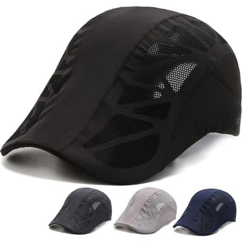 Mens Summer Beret Quick Drying Thin Tennis Cap Forward Cap Peaked Cap Sun Protection Fishing Hat Sun Hat Male Sun Visor 2021new