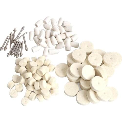 20pc/30pc/50pc Wool Felt Polishing Buffing Round Wheel Grinding Pad 3mm Shank For Dremel Rotary Tool Accessories