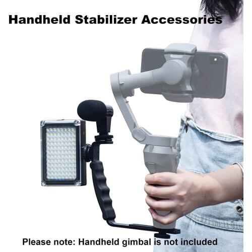 L Shaped Handle Holder for DJI OM 4 Osmo Mobile 3 2 Stabilizer Tripod Extension Rod LED Video Light Mount Microphone Bracket