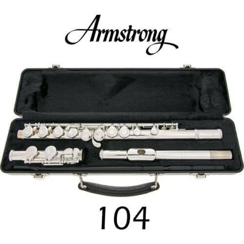 Hot Selling Copy Armstrong 104 Flute C Tune Nickel Silver 16 Keys Closed Hole Musical Instrument with Case Free Shipping