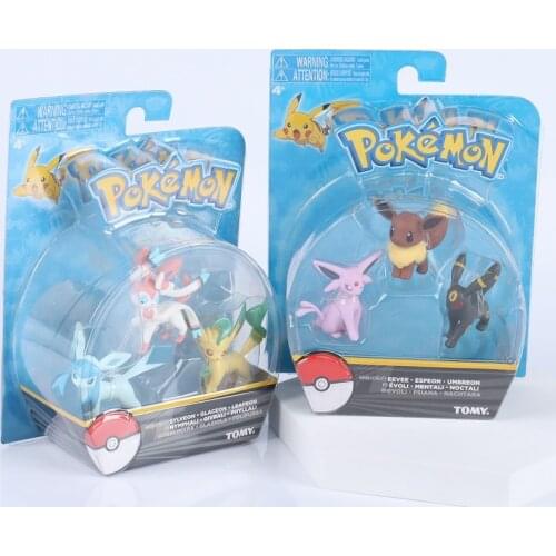 Mini Pokemon figure toy model gift box cartoon character Eevee Evolutionary form Jolteon Flareon Sylveon Glaceon Action figure