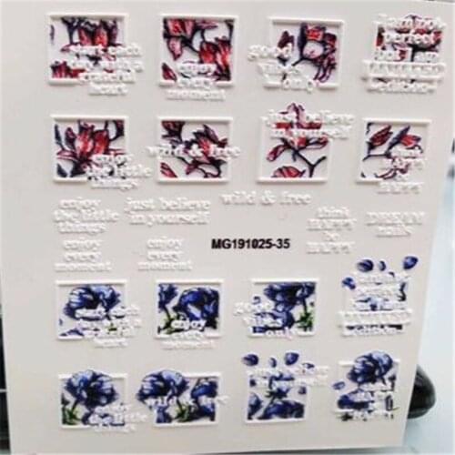 Fashion 6d DIY Cubic Engraved Nail Sticker Acrylic Water Slide Nail Decals Nail Art Nail Decoration