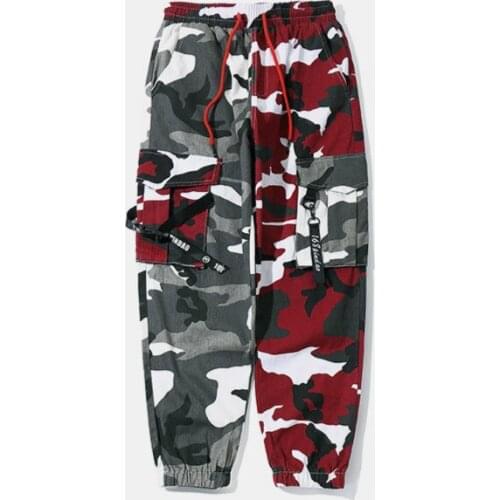 2019 Men Spring Autumn Camouflage Hip Pop Pencil Pants Trousers Male Casual Fashion Loose Style Patchwork Pants Men
