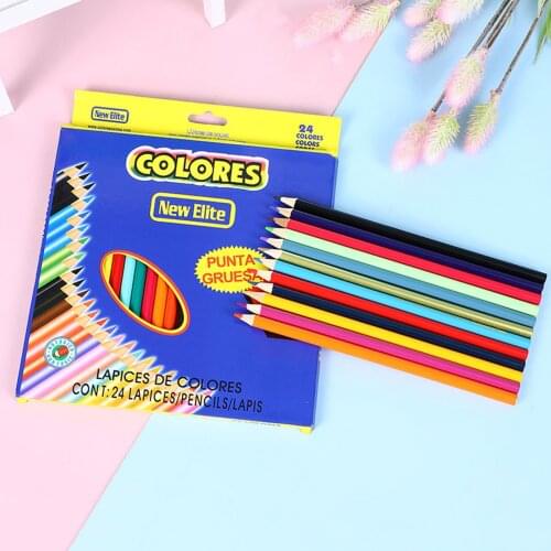 Color Pencil Set 12pcs/ 24pcs Painting Pencil Kids Artist Paint Tools Drawing Stationery Best Gift for Children Boys Girls