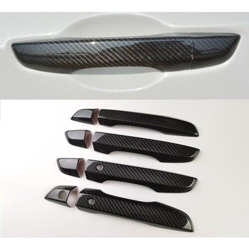Real Carbon Fiber Car Exterior Door Handle Grab Cover Trim Sticker Styling For Honda For Civic Type R Fk8 10th Gen 2017-2020