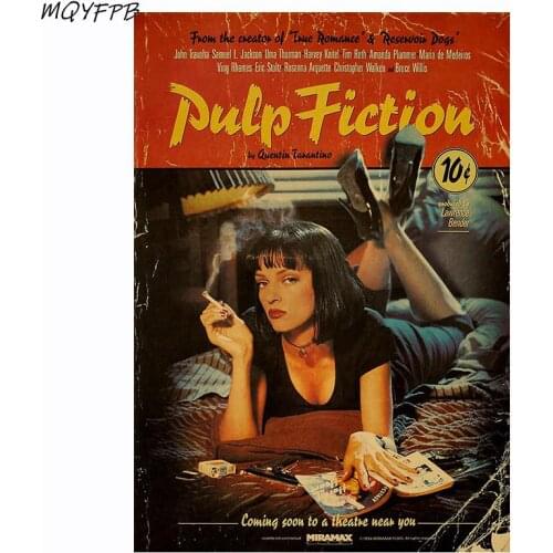 Pulp Fiction Kraft Movie Paper Poster Wall Sticker Decorative Painting Household Products 50.5x3cm