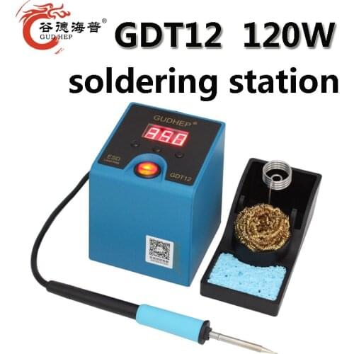Gudhep New T12 Soldering Iron Station 120W Thermostatic Soldering Rework Station T12 Soldering Iron Tips