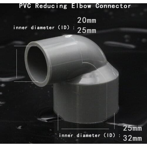 PVC Reducing Elbow Joints Aquarium Fish Tank Agricultural Irrigation Fitting Garden Water Pipe Connectors 1 Pcs