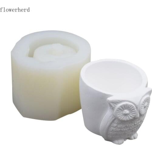 Owl Concrete Succulent Flower Pot Mold Silicone Mould Resin Clay Mold Candle Making Supplies Baking Accessories