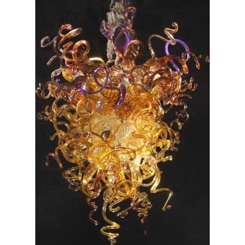 Orange Color Modern Custom Made Art Chandelier LED Lighting Hand Blown Glass Chandeliers for Living Room Home Decor