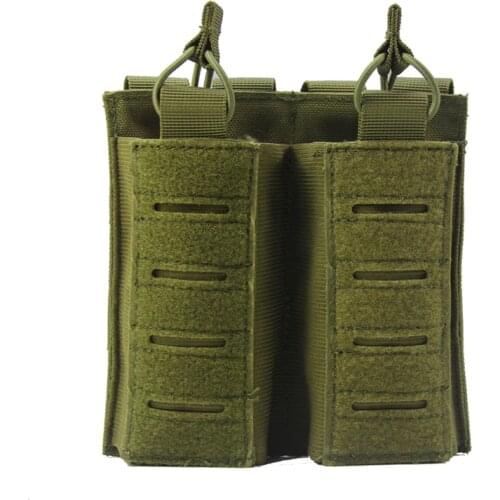 Molle Mag Pouch Two Holes Tactical Magazine Pouch Elastic Open-Top Double Mag Pouch Holder Carrier For M4 M14 M16 AK AR