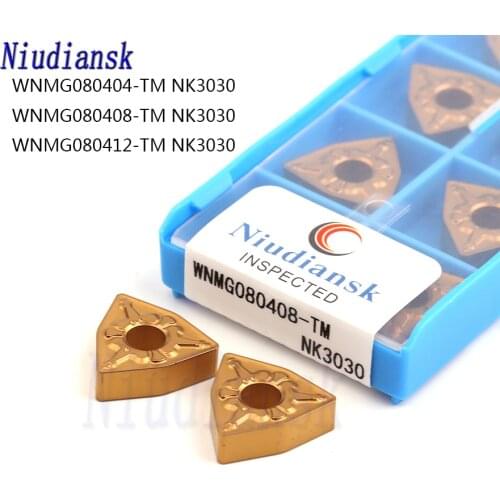 10pcs WNMG080404 TM WNMG080408 TM WNMG080412 TM NK3030 Carbide Inserts CNC Metal Lathe External Turning Tools Steel Turning Tool