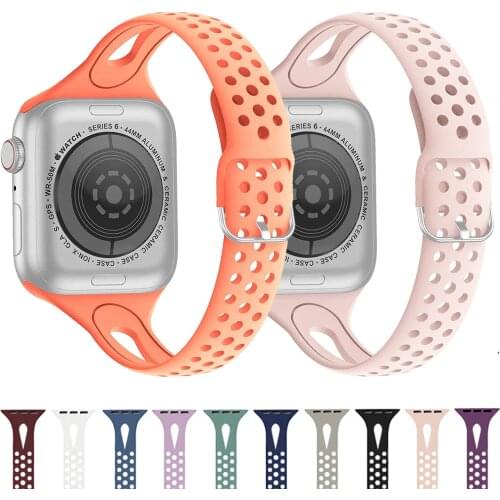 Slim strap for Apple watch band 40mm 44mm 38mm 42mm Silicone Smartwatch watchband correa bracelet iWatch 3 4 5 se 6 band