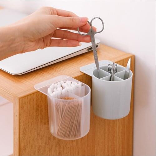 Creative Pasteable Pen Holder Desktop Storage Boxes Desk Pen Pencil Organizer Office Sundries Storage School Stationery Holders