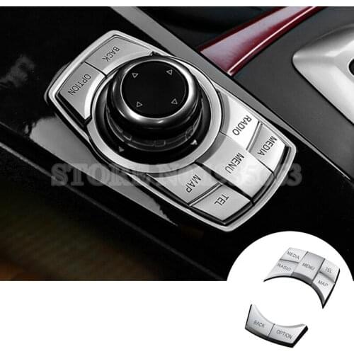 For BMW X3 F25 Inner Console iDrive Multimedia Button Trim Cover 2011-2013 5pcs Car Accessories Interior Car Decor Car Trim