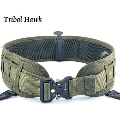 Military Belt Tactical Army Airsoft Molle Battle Belt Men Soft Padded CS Training Equipment Multi-Use Camouflage Wide Girdle