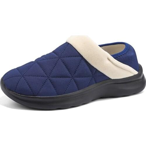 Warm Winter Slippers Women Men Antiskid Warp Heel Bedroom Home Shoes Plush Velvet Indoor Outdoor Cotton Slippers for Snowy Day