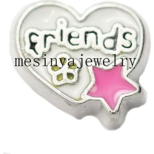 10pcs Heart Friends Custom Floating Charms For Glass Locket