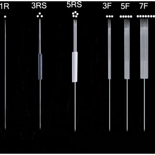 100pcs 1R 3R 5R 3F 5F 7F Makeup Eyebrow Needles Sterilized Permanent Makeup Needles Tattoo Needle For Permanent Makeup Eyebrow
