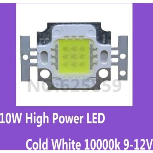 10x 10W High Power LED Cold White 10000k 9-12V for fish tank led light chip 35mil/45mil