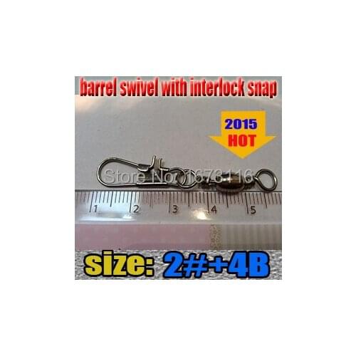 2015the best barrel swivel with snap Connector Solid Rings 2#+4B quantily 20pcs