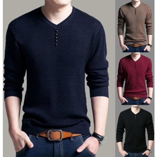 2020 Men Sweater Solid Color O Neck Knitted Fabric Long Sleeve Jumpers Knitted Pullover Slim Base Sweater Casual Men Clothing