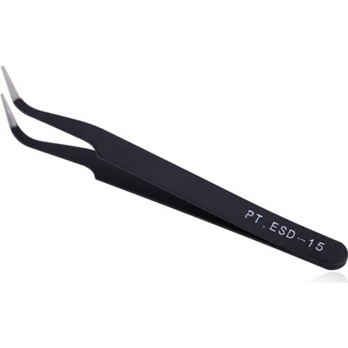 3pcs 2 Styles for Choice Anti-static Straight Bend Tweezers, Stainless Steel Beading Tweezers