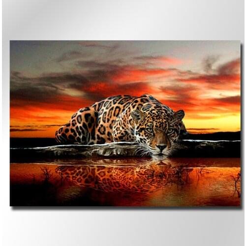5d diy diamond leopard pattern Cross Stitch diamond painting square animal embroidery beads patterns picture of rhinestones