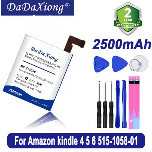 2300mAh Battery For Amazon Kindle 4 5 6 D01100 515-1058-01 MC-265360 S2011-001-S DR-A015 Battery Gift Tools +Stickers