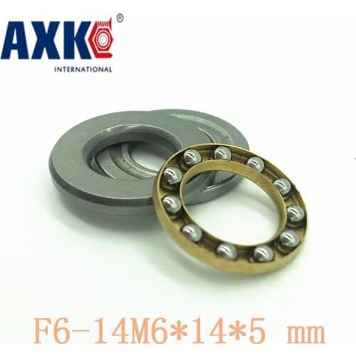 Axk 10pcs Free Shipping Axial Ball Thrust Bearings F6-14m Plane Thrust Ball Bearing Abec5 6*14*5 Mm