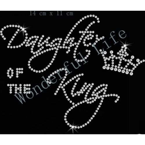 Free shipping Daughter Of The King Rhinestone Applique Transfer