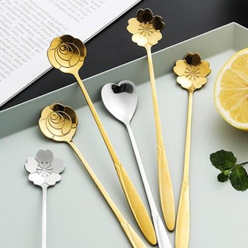 Teaspoons Spoon Long Handle Fine Texture Stainless Steel Mixing Coffee Spoon for Home Tableware Kitchen Dining Bar 18cm